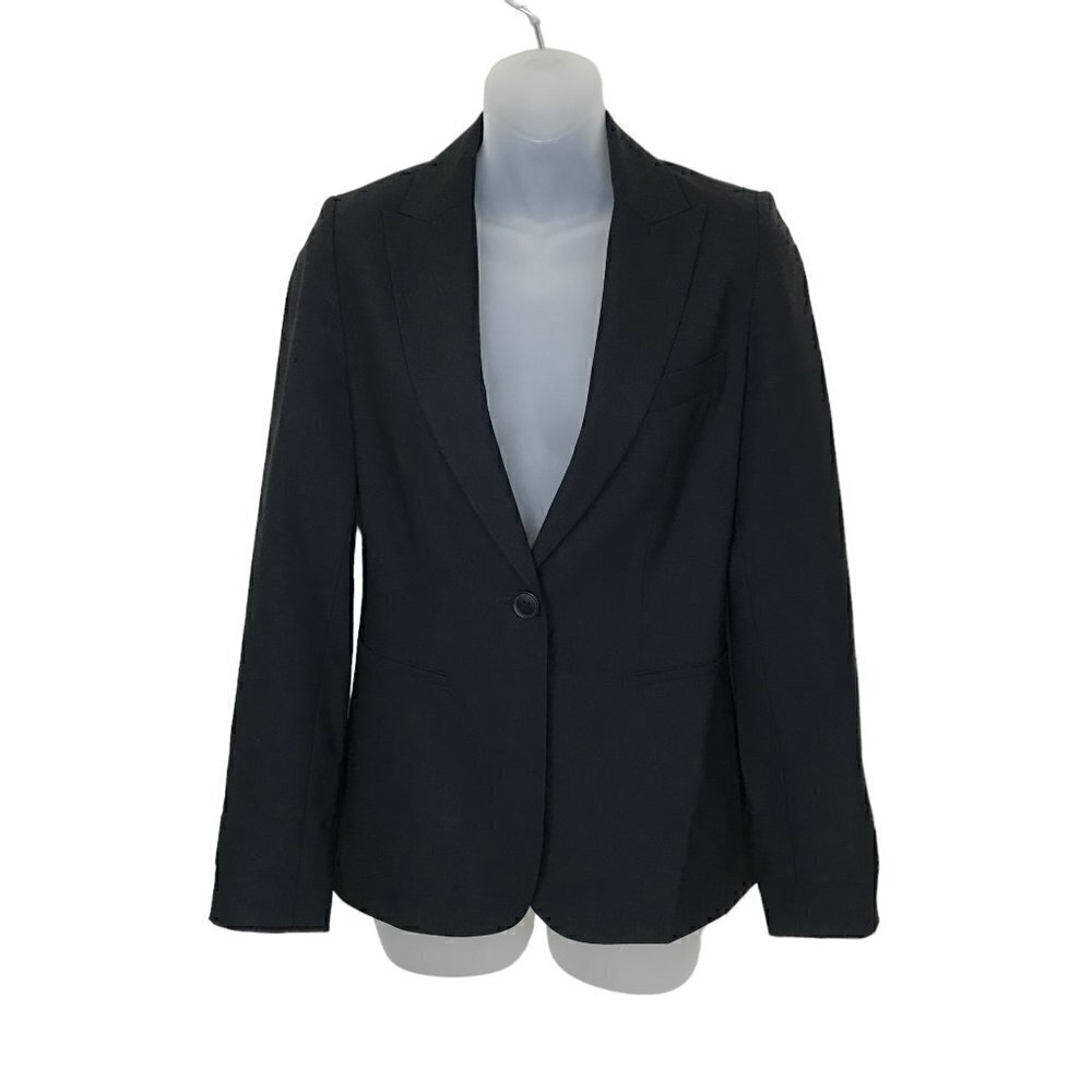 Judith & Charles Black One Button 96% Wool Blazer Size 2
